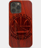 Carved Wood Golden State Warriors iPhone 13 Pro Max Case | Custom Golden State Warriors Gift, Birthday Gift | Personalized Mahogany Wood Cover, Gifts For Him, Monogrammed Gift For Fan | by Engraved In Nature