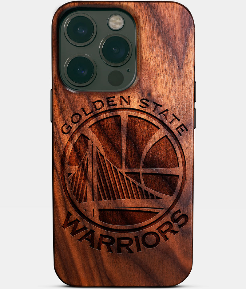 Eco-friendly Golden State Warriors iPhone 14 Pro Case - Carved Wood Custom Golden State Warriors Gift For Him - Monogrammed Personalized iPhone 14 Pro Cover By Engraved In Nature
