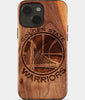 Eco-friendly Golden State Warriors iPhone 15 Plus Case - Carved Wood Custom Golden State Warriors Gift For Him - Monogrammed Personalized iPhone 15 Plus Cover By Engraved In Nature