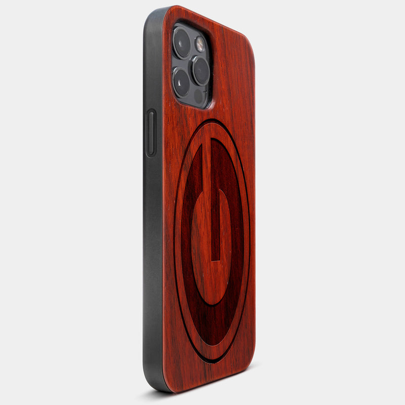 Best Wood Green Bay Packers iPhone 13 Pro Case | Custom Green Bay Packers Gift | Mahogany Wood Cover - Engraved In Nature