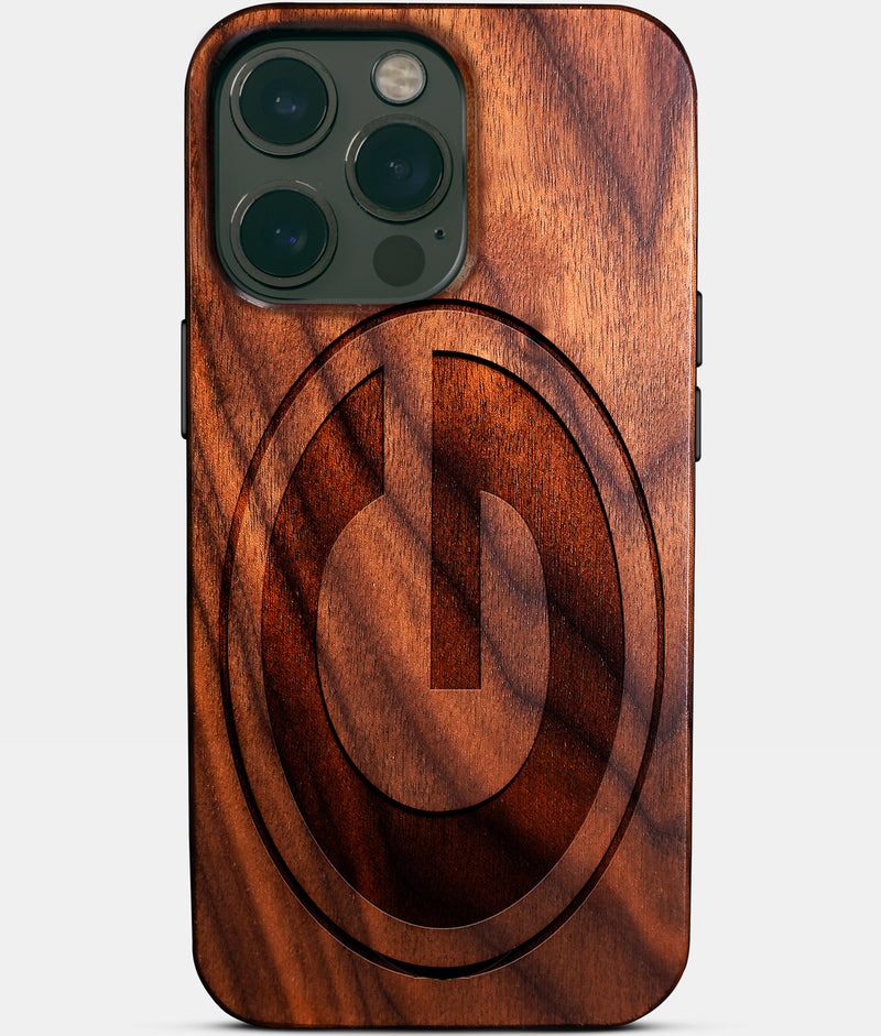 Eco-friendly Green Bay Packers iPhone 14 Pro Max Case - Carved Wood Custom Green Bay Packers Gift For Him - Monogrammed Personalized iPhone 14 Pro Max Cover By Engraved In Nature