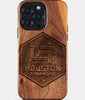 Eco-friendly Houston Dynamo iPhone 15 Pro Max Case - Carved Wood Custom Houston Dynamo Gift For Him - Monogrammed Personalized iPhone 15 Pro Max Cover By Engraved In Nature