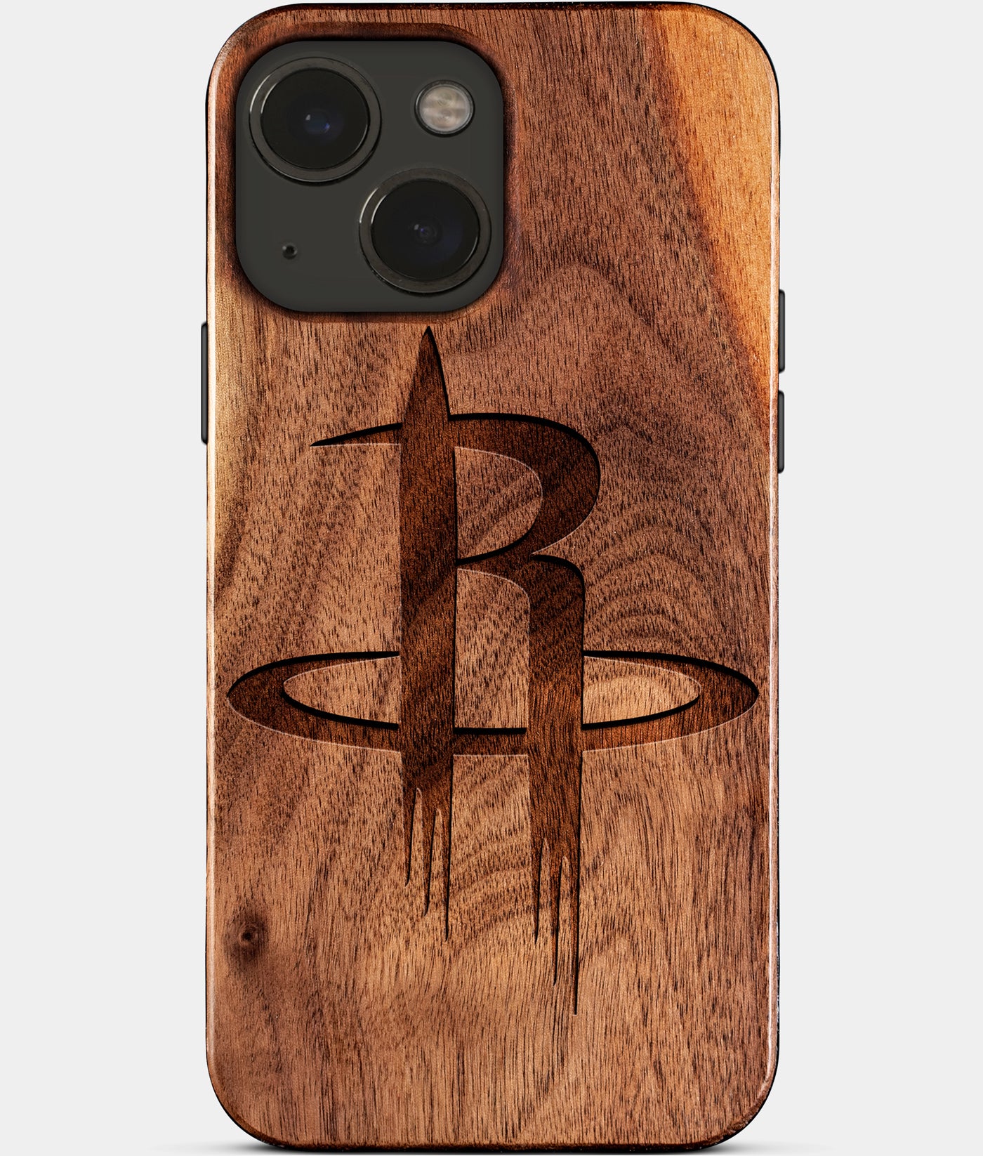 Eco-friendly Houston Rockets iPhone 15 Case - Carved Wood Custom Houston Rockets Gift For Him - Monogrammed Personalized iPhone 15 Cover By Engraved In Nature