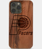 Carved Wood Indiana Pacers iPhone 13 Pro Case | Custom Indiana Pacers Gift, Birthday Gift | Personalized Mahogany Wood Cover, Gifts For Him, Monogrammed Gift For Fan | by Engraved In Nature