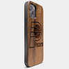 Best Wood Indiana Pacers iPhone 13 Pro Max Case | Custom Indiana Pacers Gift | Walnut Wood Cover - Engraved In Nature