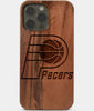 Carved Wood Indiana Pacers iPhone 13 Pro Max Case | Custom Indiana Pacers Gift, Birthday Gift | Personalized Mahogany Wood Cover, Gifts For Him, Monogrammed Gift For Fan | by Engraved In Nature