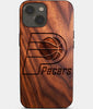 Eco-friendly Indiana Pacers iPhone 14 Case - Carved Wood Custom Indiana Pacers Gift For Him - Monogrammed Personalized iPhone 14 Cover By Engraved In Nature