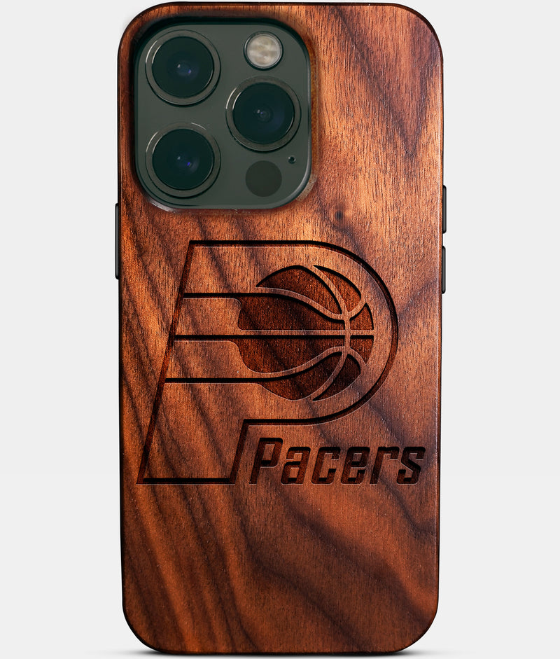 Eco-friendly Indiana Pacers iPhone 14 Pro Case - Carved Wood Custom Indiana Pacers Gift For Him - Monogrammed Personalized iPhone 14 Pro Cover By Engraved In Nature