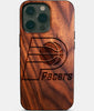 Eco-friendly Indiana Pacers iPhone 14 Pro Max Case - Carved Wood Custom Indiana Pacers Gift For Him - Monogrammed Personalized iPhone 14 Pro Max Cover By Engraved In Nature