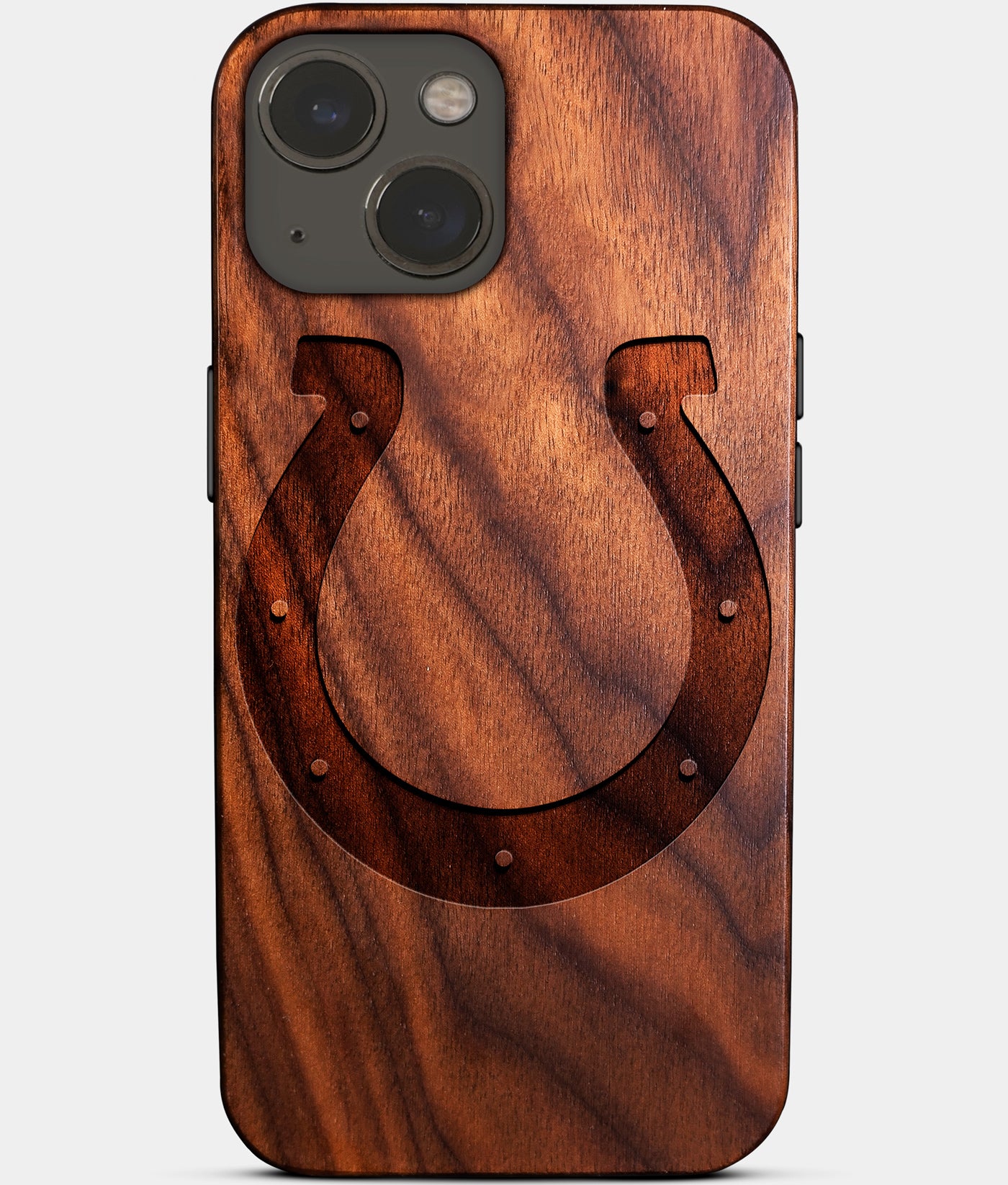 Eco-friendly Indianapolis Colts iPhone 14 Case - Carved Wood Custom Indianapolis Colts Gift For Him - Monogrammed Personalized iPhone 14 Cover By Engraved In Nature