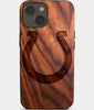 Eco-friendly Indianapolis Colts iPhone 14 Plus Case - Carved Wood Custom Indianapolis Colts Gift For Him - Monogrammed Personalized iPhone 14 Plus Cover By Engraved In Nature