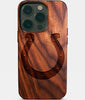 Eco-friendly Indianapolis Colts iPhone 14 Pro Case - Carved Wood Custom Indianapolis Colts Gift For Him - Monogrammed Personalized iPhone 14 Pro Cover By Engraved In Nature