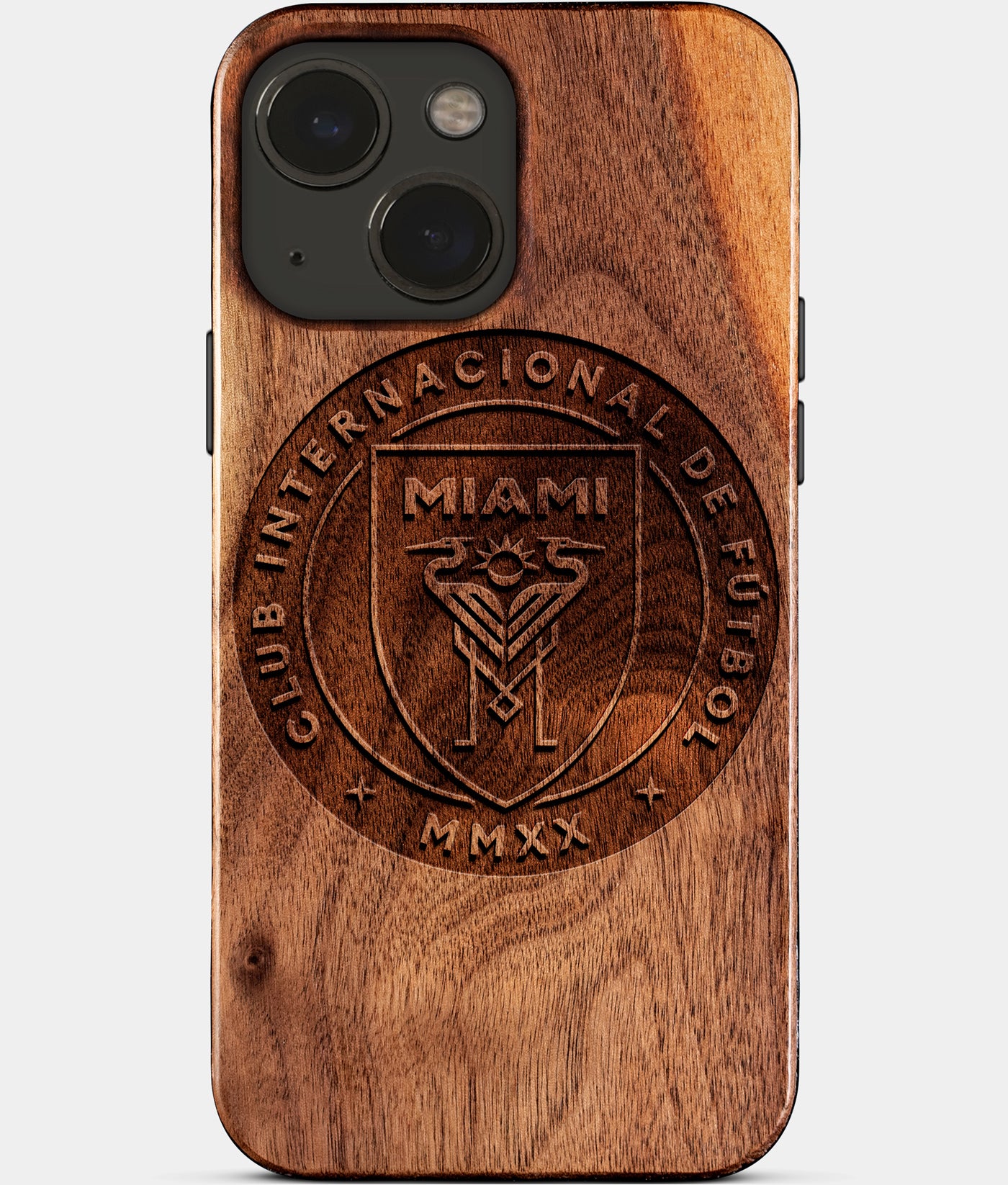Eco-friendly Inter Miami Cf iPhone 15 Case - Carved Wood Custom Inter Miami Cf Gift For Him - Monogrammed Personalized iPhone 15 Cover By Engraved In Nature