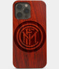 Carved Wood Inter Milan FC iPhone 13 Pro Case | Custom Inter Milan FC Gift, Birthday Gift | Personalized Mahogany Wood Cover, Gifts For Him, Monogrammed Gift For Fan | by Engraved In Nature