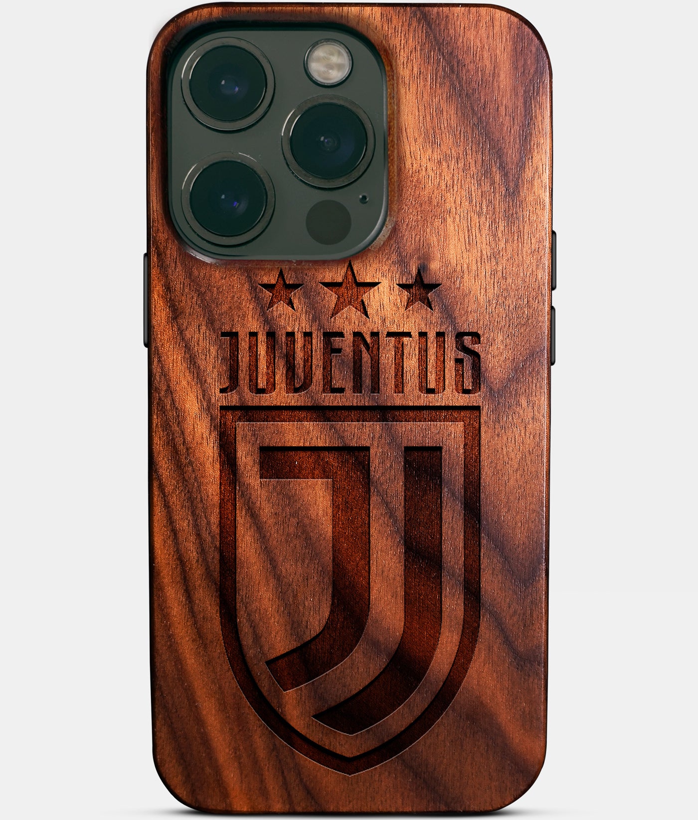 Eco-friendly Juventus FC iPhone 14 Pro Case - Carved Wood Custom Juventus FC Gift For Him - Monogrammed Personalized iPhone 14 Pro Cover By Engraved In Nature