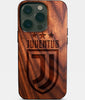 Eco-friendly Juventus FC iPhone 14 Pro Case - Carved Wood Custom Juventus FC Gift For Him - Monogrammed Personalized iPhone 14 Pro Cover By Engraved In Nature