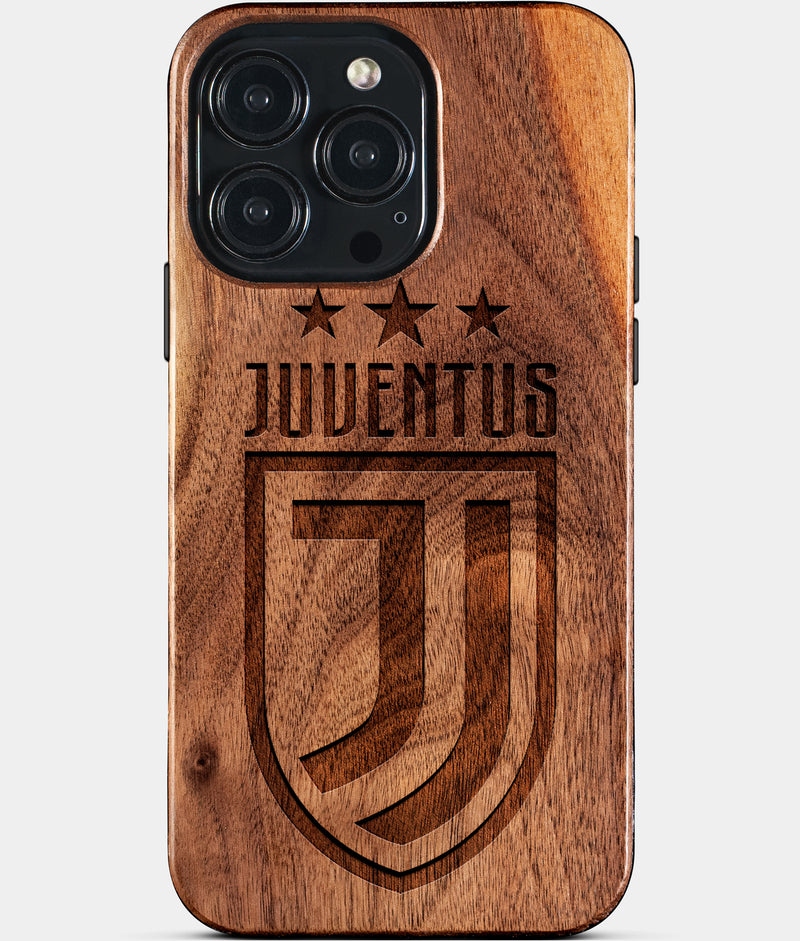 Eco-friendly Juventus FC iPhone 15 Pro Max Case - Carved Wood Custom Juventus FC Gift For Him - Monogrammed Personalized iPhone 15 Pro Max Cover By Engraved In Nature