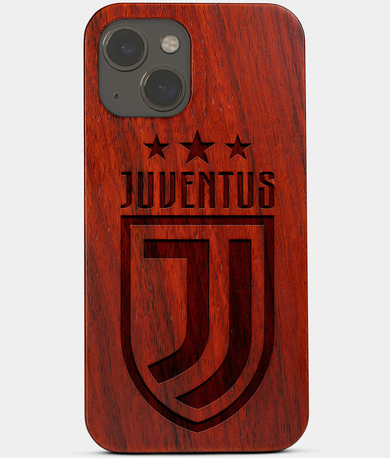 Carved Wood Juventus iPhone 13 Case | Custom Juventus Gift, Birthday Gift | Personalized Mahogany Wood Cover, Gifts For Him, Monogrammed Gift For Fan | by Engraved In Nature