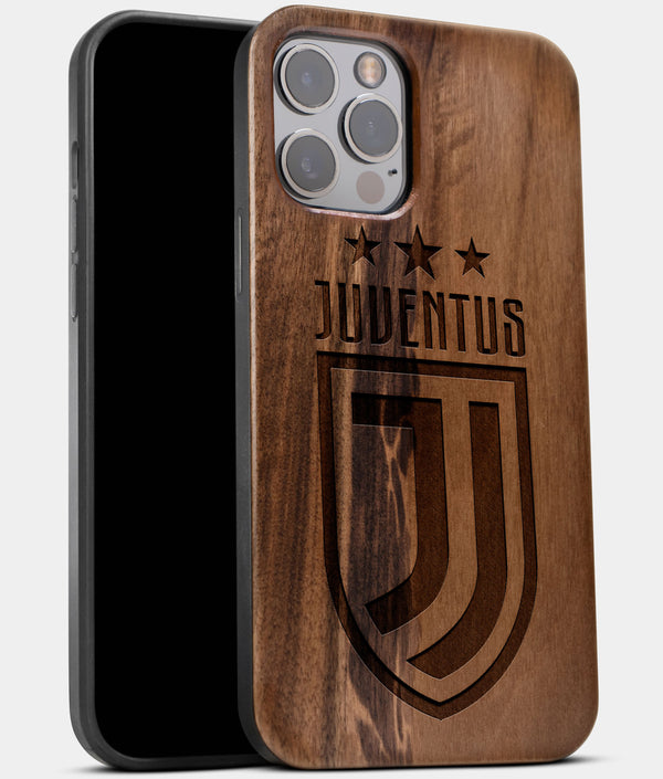 Best Wood Juventus iPhone 13 Pro Case | Custom Juventus Gift | Walnut Wood Cover - Engraved In Nature
