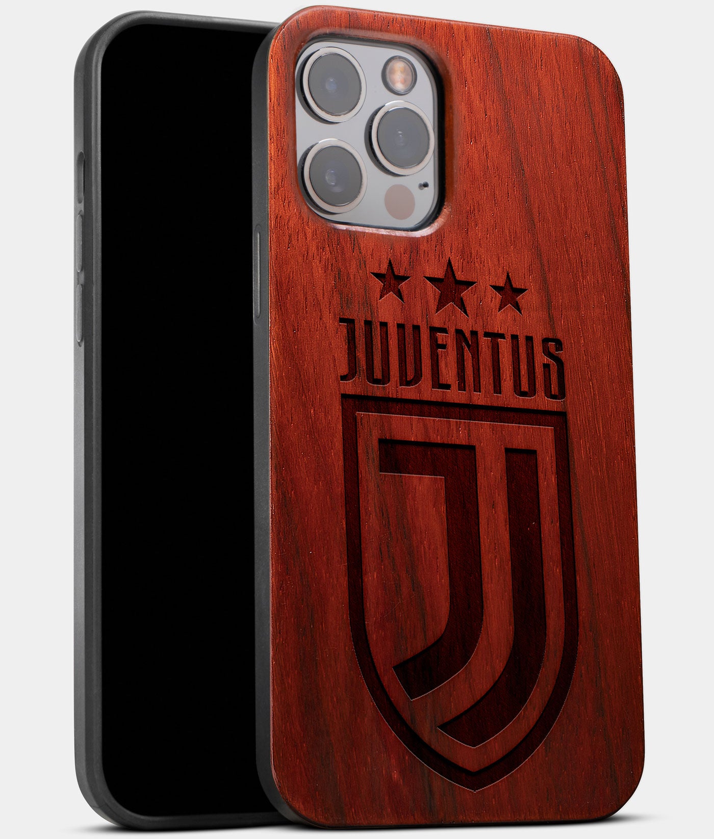 Best Wood Juventus iPhone 13 Pro Max Case | Custom Juventus Gift | Mahogany Wood Cover - Engraved In Nature