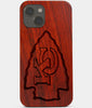 Carved Wood Kansas City Chiefs iPhone 13 Mini Case | Custom Kansas City Chiefs Gift, Birthday Gift | Personalized Mahogany Wood Cover, Gifts For Him, Monogrammed Gift For Fan | by Engraved In Nature