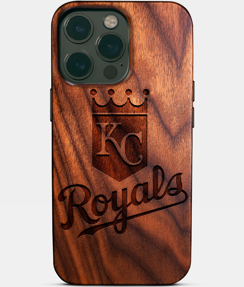 Eco-friendly Kansas City Royals iPhone 14 Pro Max Case - Carved Wood Custom Kansas City Royals Gift For Him - Monogrammed Personalized iPhone 14 Pro Max Cover By Engraved In Nature
