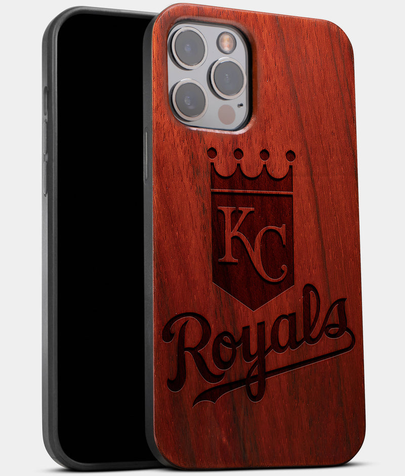 Best Wood Kansas City Royals iPhone 13 Pro Max Case | Custom Kansas City Royals Gift | Mahogany Wood Cover - Engraved In Nature