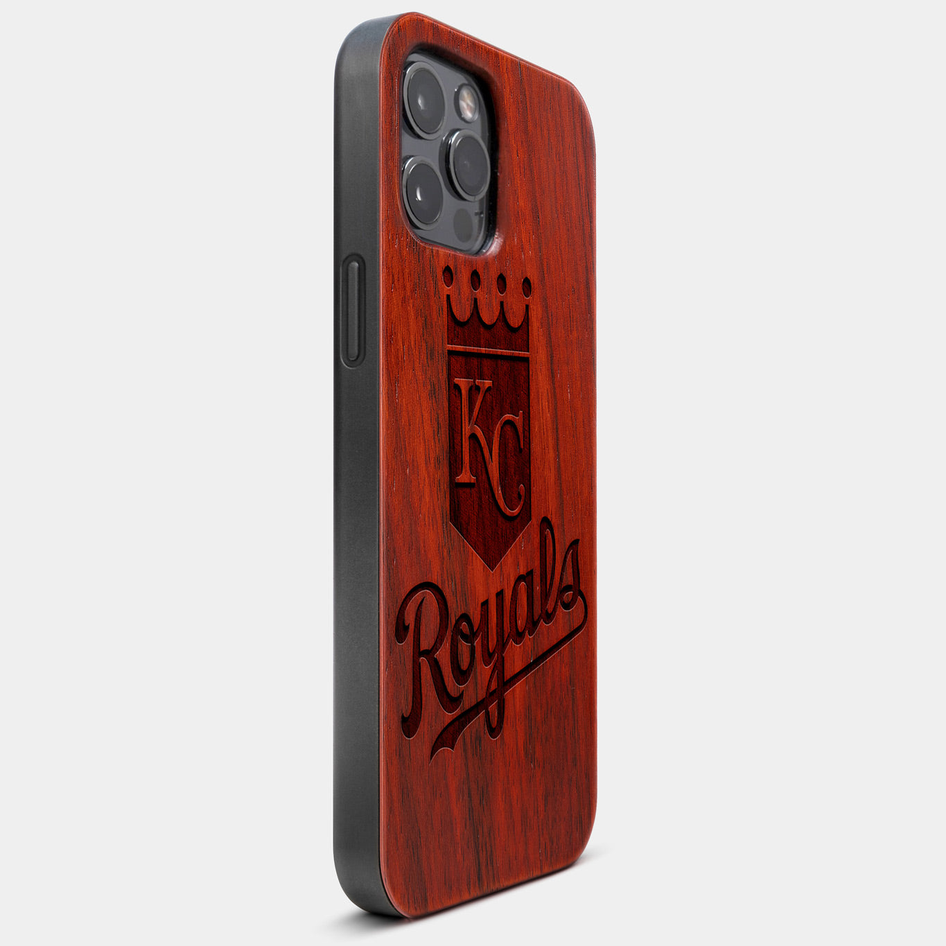 Best Wood Kansas City Royals iPhone 13 Pro Max Case | Custom Kansas City Royals Gift | Mahogany Wood Cover - Engraved In Nature
