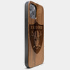 Best Wood Las Vegas Raiders iPhone 13 Pro Case | Custom Las Vegas Raiders Gift | Walnut Wood Cover - Engraved In Nature