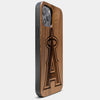 Best Wood Los Angeles Angels iPhone 13 Pro Max Case | Custom LA Angels Gift | Walnut Wood Cover - Engraved In Nature