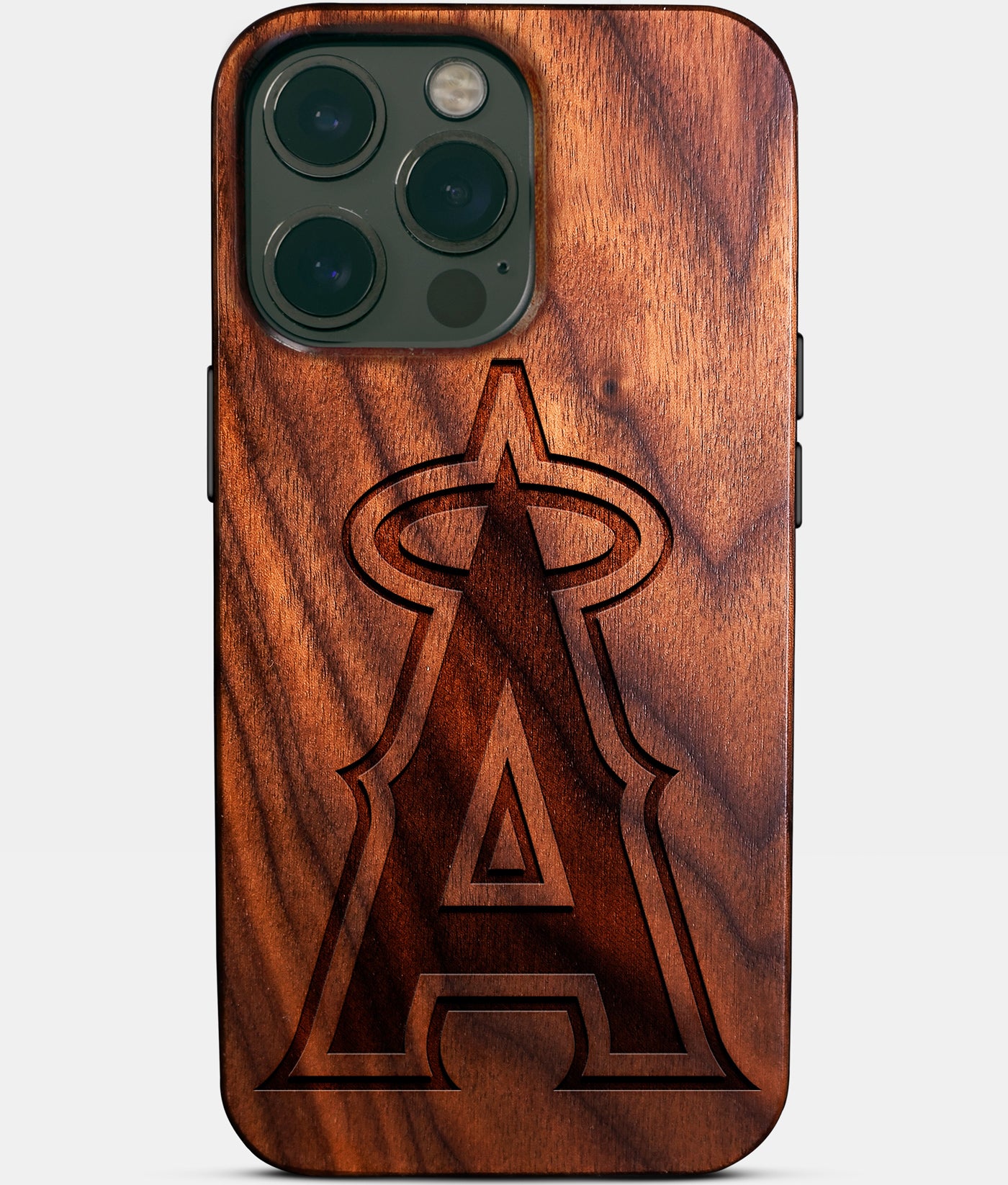 Eco-friendly Los Angeles Angels iPhone 14 Pro Max Case - Carved Wood Custom Los Angeles Angels Gift For Him - Monogrammed Personalized iPhone 14 Pro Max Cover By Engraved In Nature