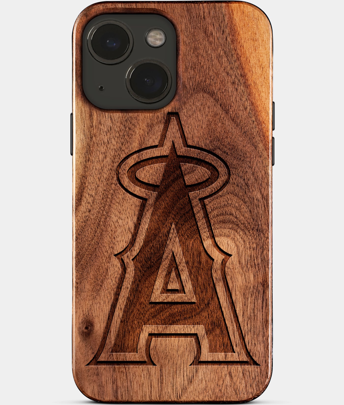 Eco-friendly Los Angeles Angels iPhone 15 Case - Carved Wood Custom Los Angeles Angels Gift For Him - Monogrammed Personalized iPhone 15 Cover By Engraved In Nature