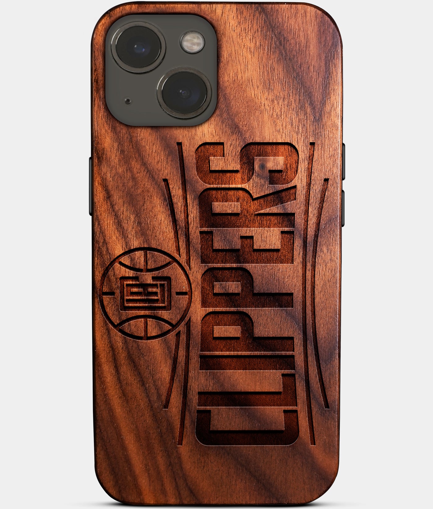 Eco-friendly Los Angeles Clippers iPhone 14 Case - Carved Wood Custom Los Angeles Clippers Gift For Him - Monogrammed Personalized iPhone 14 Cover By Engraved In Nature