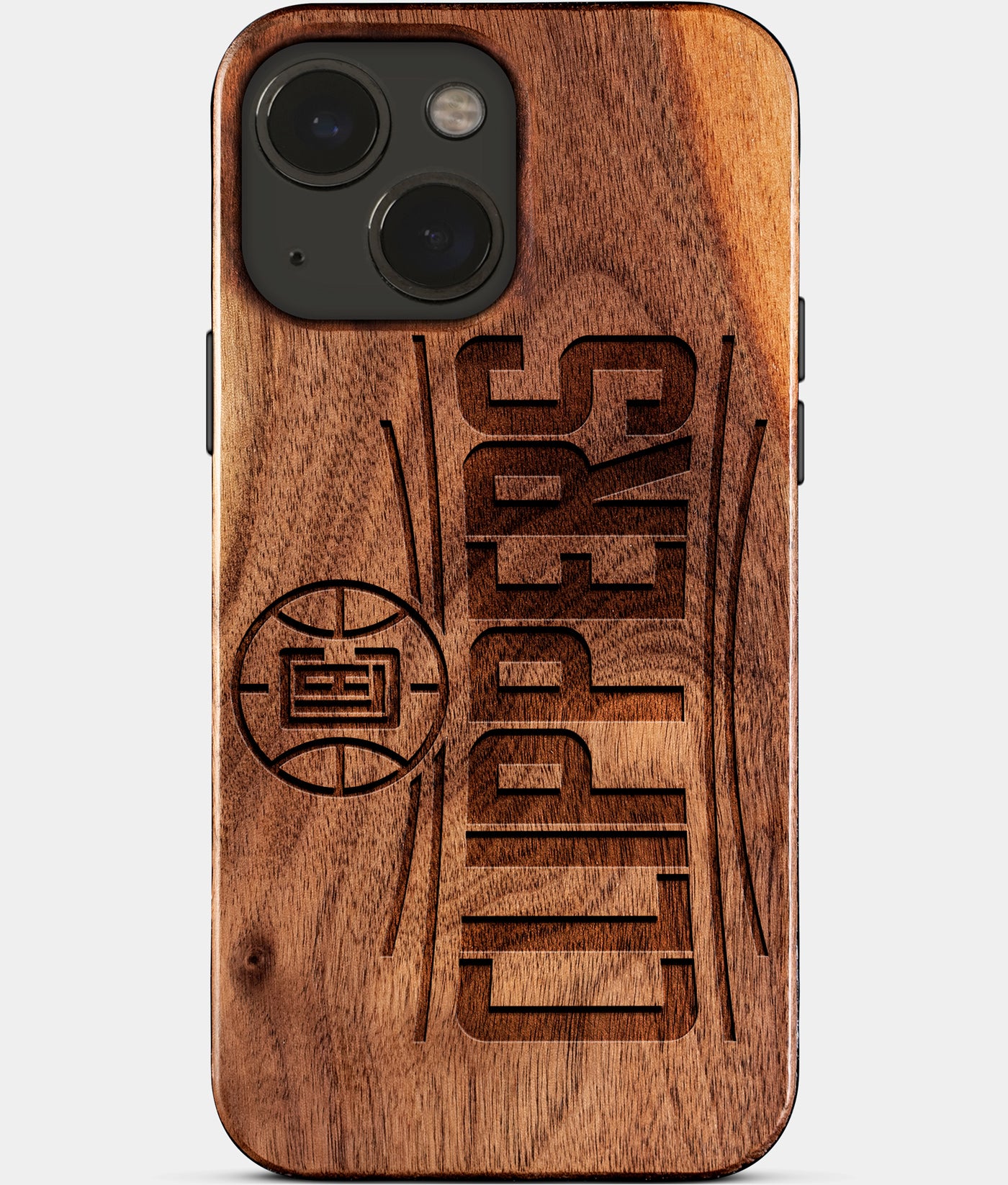 Eco-friendly Los Angeles Clippers iPhone 15 Case - Carved Wood Custom Los Angeles Clippers Gift For Him - Monogrammed Personalized iPhone 15 Cover By Engraved In Nature