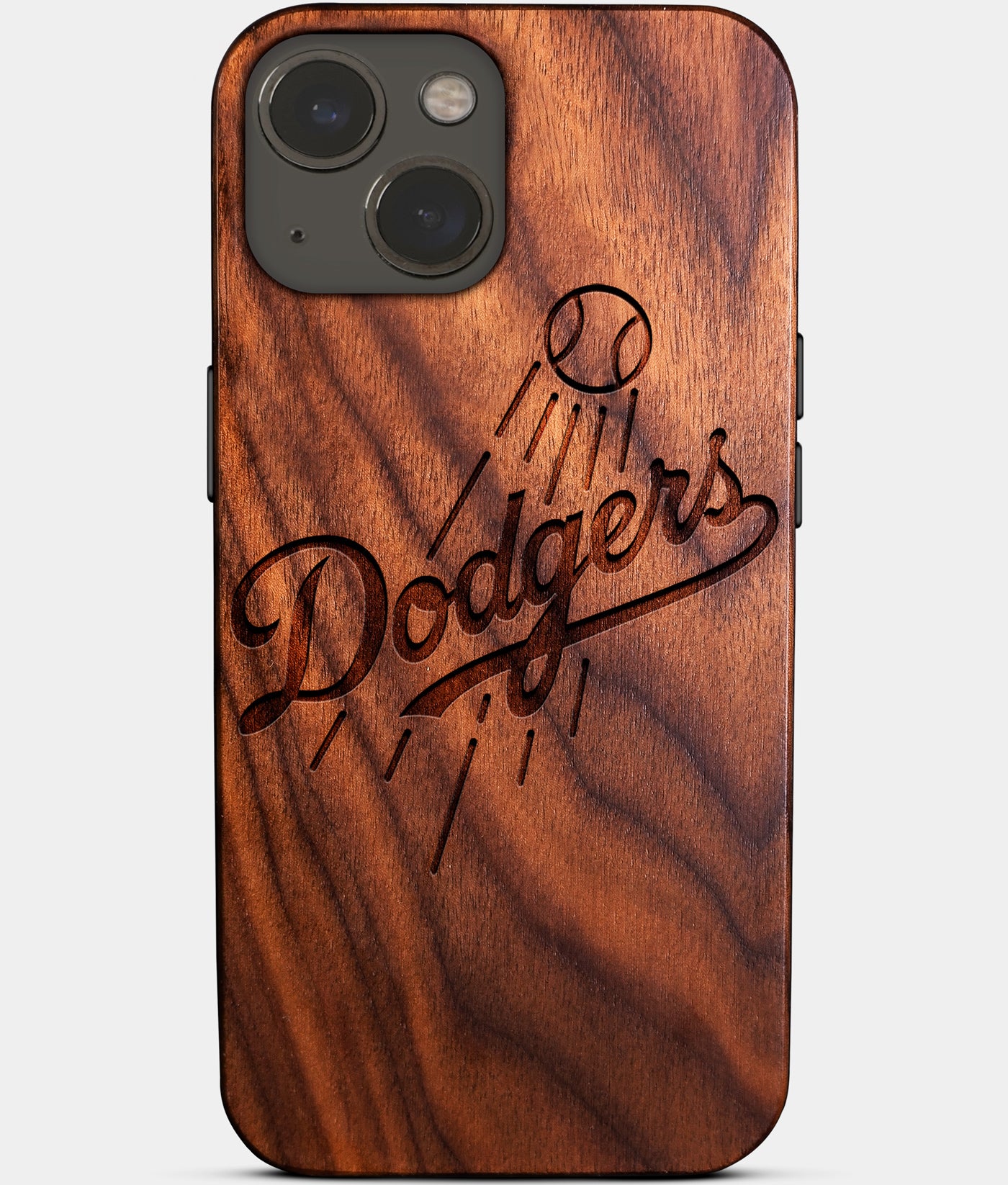 Eco-friendly Los Angeles Dodgers iPhone 14 Plus Case - Carved Wood Custom Los Angeles Dodgers Gift For Him - Monogrammed Personalized iPhone 14 Plus Cover By Engraved In Nature