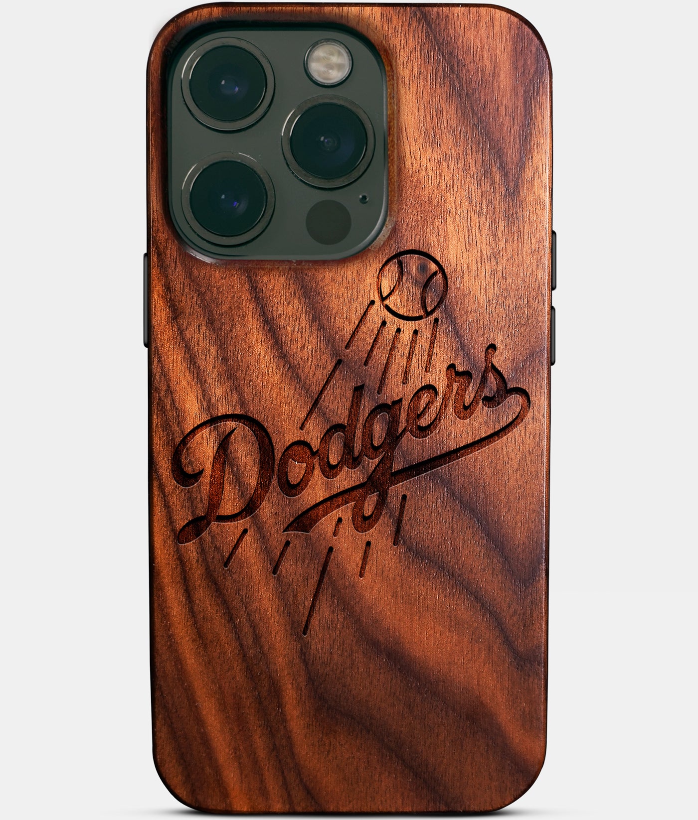 Eco-friendly Los Angeles Dodgers iPhone 14 Pro Case - Carved Wood Custom Los Angeles Dodgers Gift For Him - Monogrammed Personalized iPhone 14 Pro Cover By Engraved In Nature