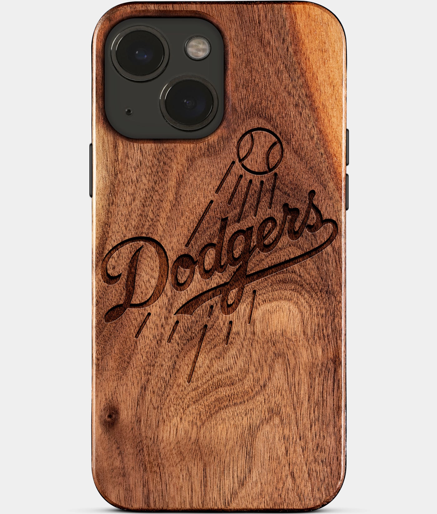 Eco-friendly Los Angeles Dodgers iPhone 15 Plus Case - Carved Wood Custom Los Angeles Dodgers Gift For Him - Monogrammed Personalized iPhone 15 Plus Cover By Engraved In Nature