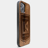 Best Wood Los Angeles FC iPhone 13 Pro Max Case | Custom LA FC Gift | Walnut Wood Cover - Engraved In Nature