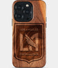 Eco-friendly Los Angeles FC iPhone 15 Pro Case - Carved Wood Custom Los Angeles FC Gift For Him - Monogrammed Personalized iPhone 15 Pro Cover By Engraved In Nature