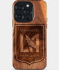 Eco-friendly Los Angeles FC iPhone 15 Pro Case - Carved Wood Custom Los Angeles FC Gift For Him - Monogrammed Personalized iPhone 15 Pro Cover By Engraved In Nature