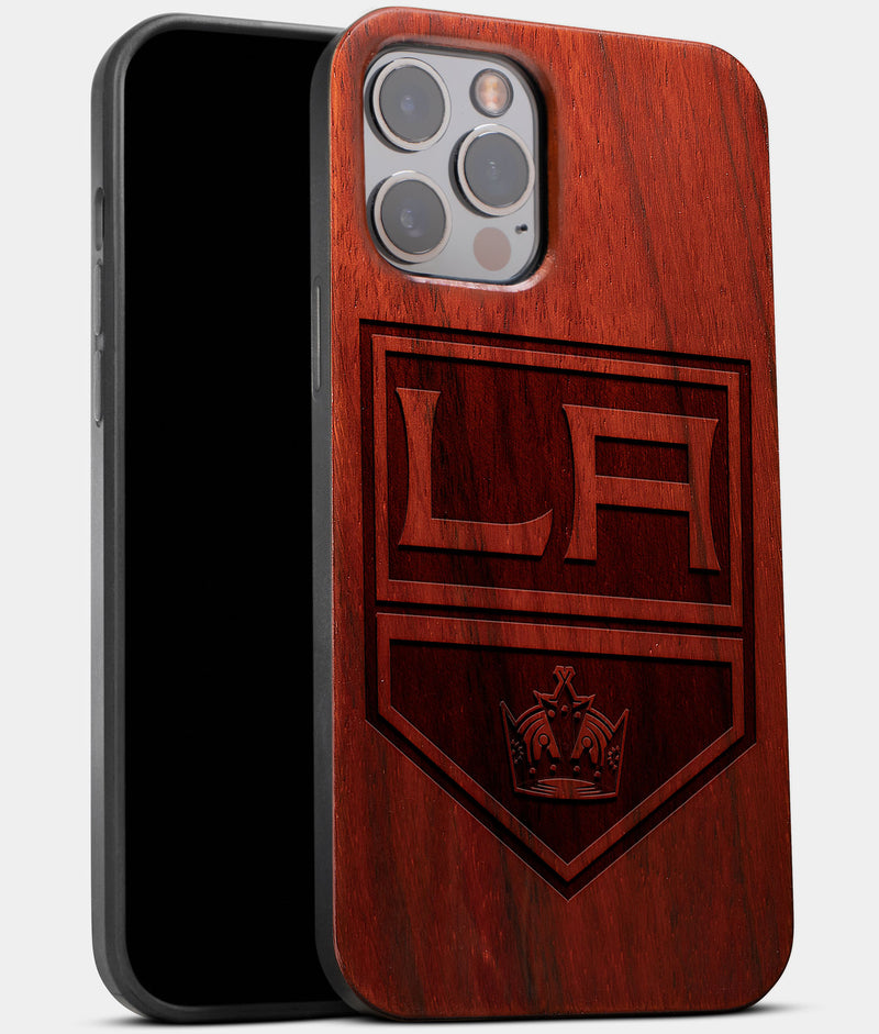Best Wood Los Angeles Kings iPhone 13 Pro Case | Custom LA Kings Gift | Mahogany Wood Cover - Engraved In Nature