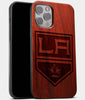 Best Wood Los Angeles Kings iPhone 13 Pro Case | Custom LA Kings Gift | Mahogany Wood Cover - Engraved In Nature