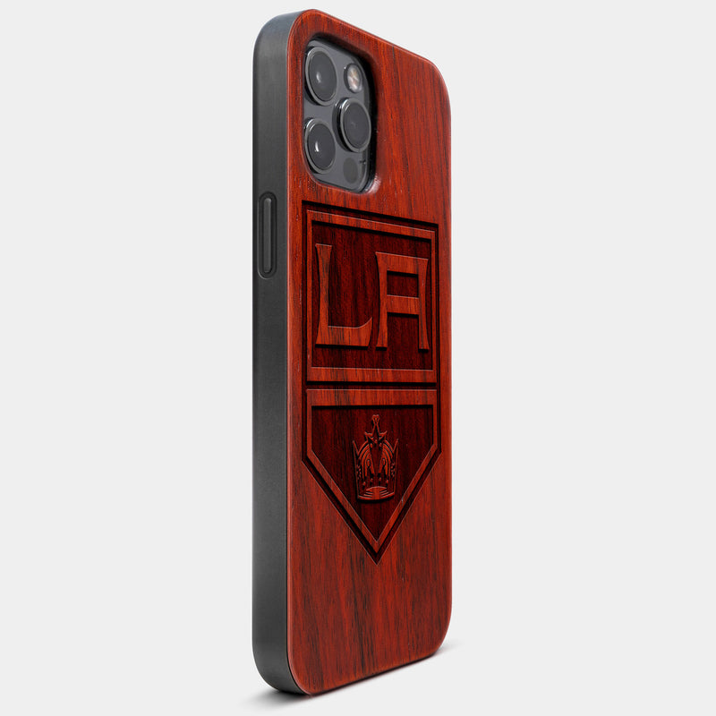 Best Wood Los Angeles Kings iPhone 13 Pro Case | Custom LA Kings Gift | Mahogany Wood Cover - Engraved In Nature