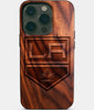 Eco-friendly Los Angeles Kings iPhone 14 Pro Case - Carved Wood Custom Los Angeles Kings Gift For Him - Monogrammed Personalized iPhone 14 Pro Cover By Engraved In Nature