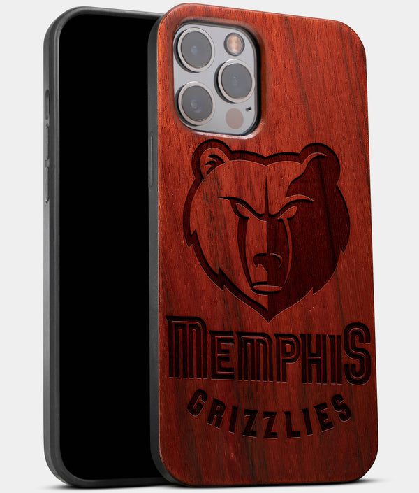 Best Wood Memphis Grizzlies iPhone 13 Pro Case | Custom Memphis Grizzlies Gift | Mahogany Wood Cover - Engraved In Nature