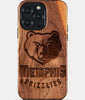 Eco-friendly Memphis Grizzlies iPhone 15 Pro Max Case - Carved Wood Custom Memphis Grizzlies Gift For Him - Monogrammed Personalized iPhone 15 Pro Max Cover By Engraved In Nature