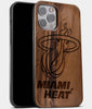 Best Wood Miami Heat iPhone 13 Pro Case | Custom Miami Heat Gift | Walnut Wood Cover - Engraved In Nature