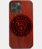 Carved Wood Milwaukee Brewers iPhone 13 Pro Max Case | Custom Milwaukee Brewers Gift, Birthday Gift | Personalized Mahogany Wood Cover, Gifts For Him, Monogrammed Gift For Fan | by Engraved In Nature