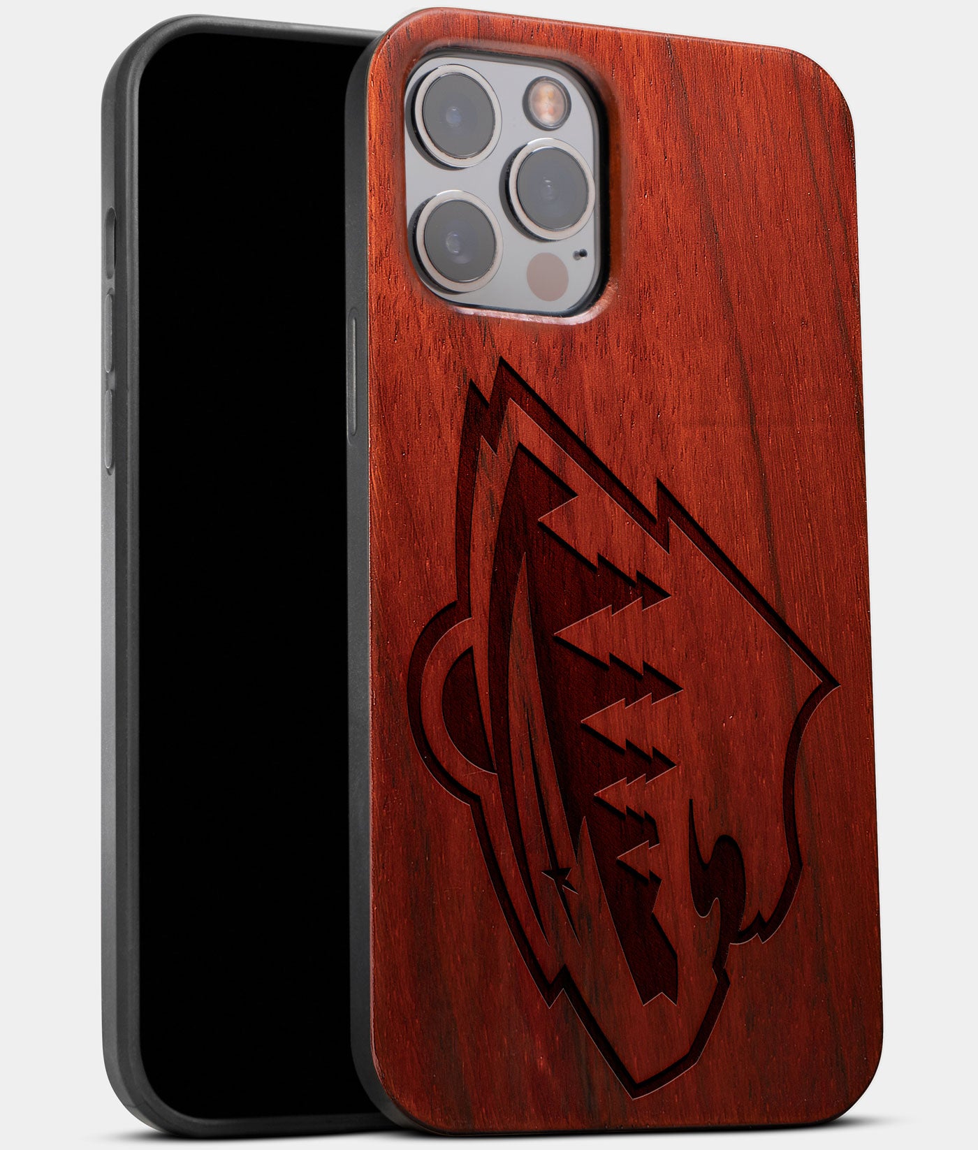 Best Wood Minnesota Wild iPhone 13 Pro Case | Custom Minnesota Wild Gift | Mahogany Wood Cover - Engraved In Nature