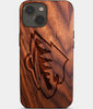 Eco-friendly Minnesota Wild iPhone 14 Case - Carved Wood Custom Minnesota Wild Gift For Him - Monogrammed Personalized iPhone 14 Cover By Engraved In Nature